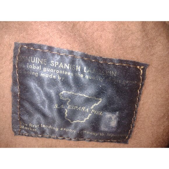 Vintage Reversible Lambskin Coat/Jacket - Brown Brand is S.A. España Piel Sz 10 - Picture 7 of 10